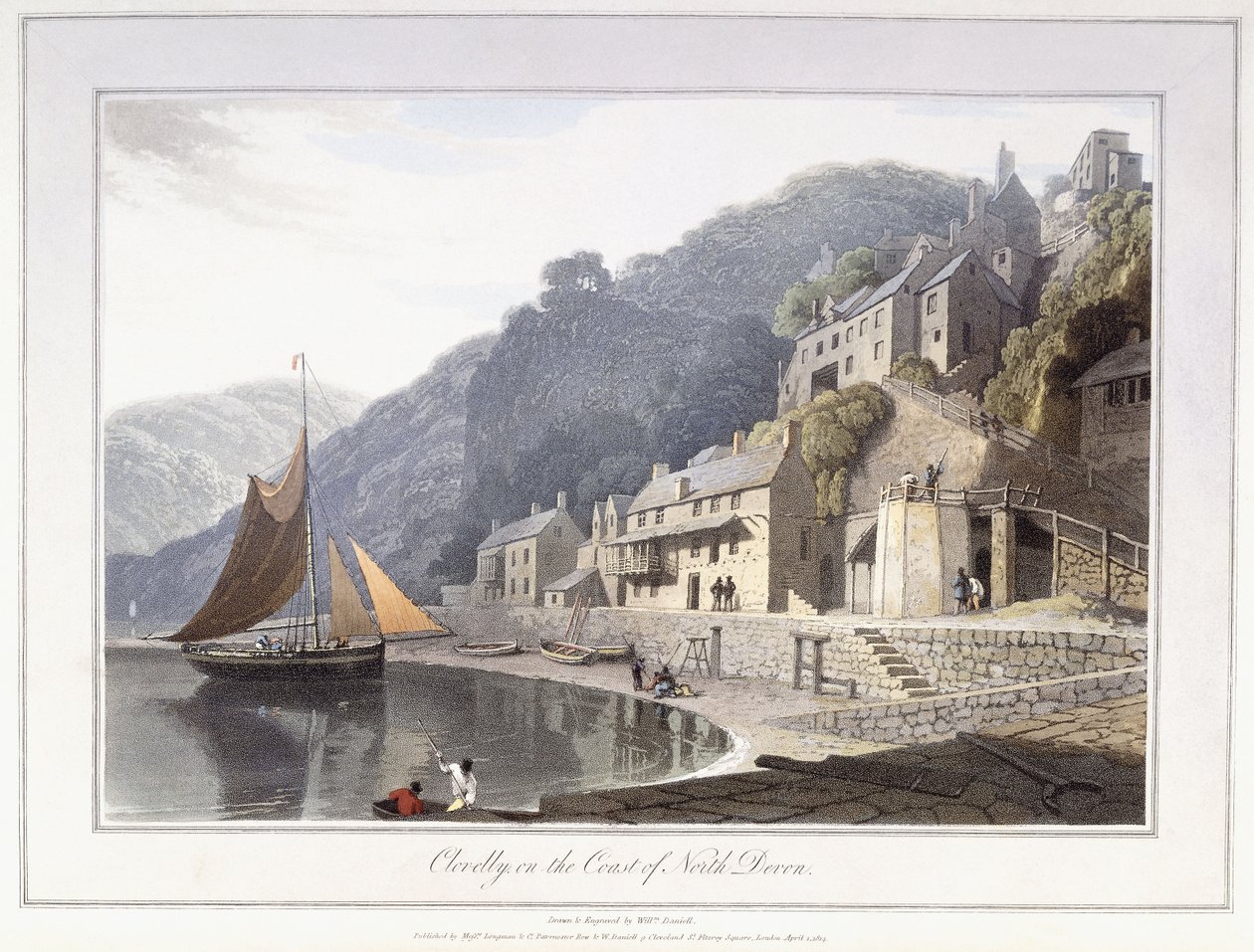Clovelly，在北德文郡海岸 作者 威廉·丹尼尔