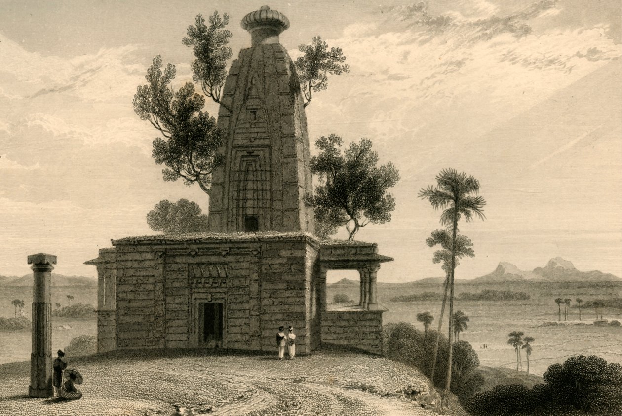 海上Muddunpore的Hindoo寺，1835年。 作者 威廉·丹尼尔