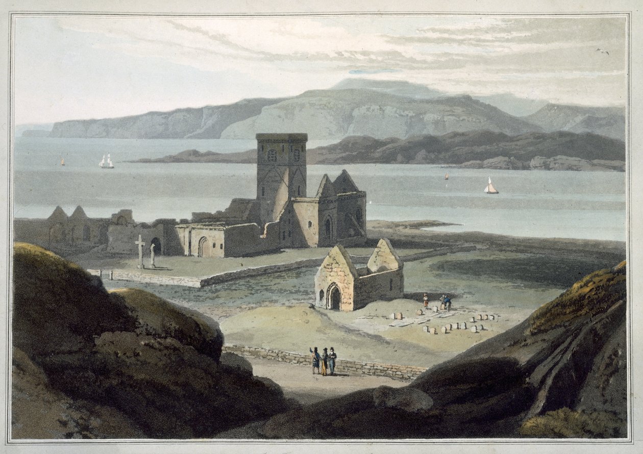 爱奥那大教堂，1814年1814年至1825年间“英国环球旅行”（1817年出版）（aquatint） 作者 威廉·丹尼尔