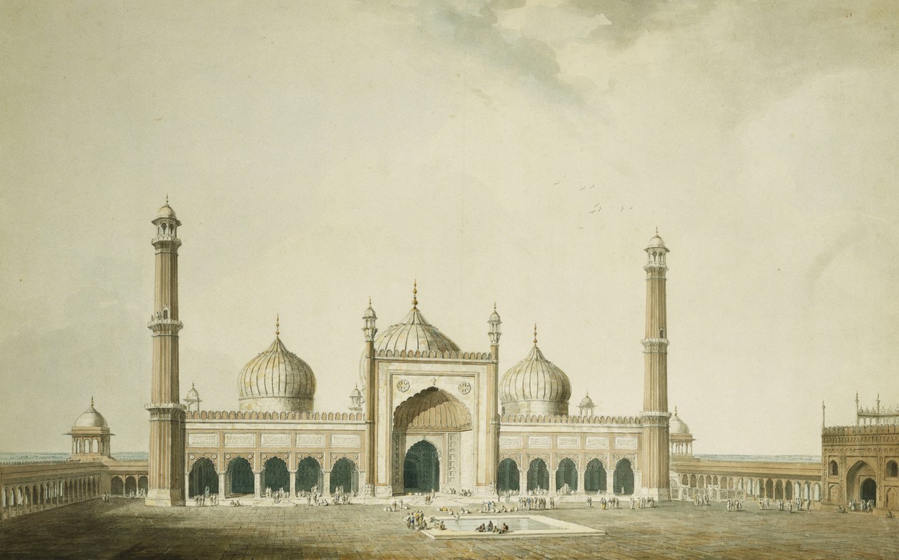 德里贾玛清真寺（Jama Masjid）， 作者 威廉·丹尼尔