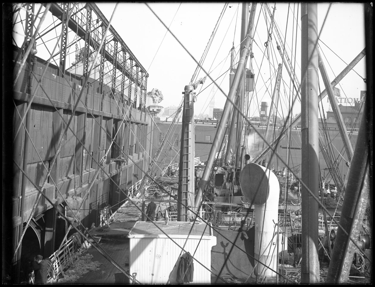 RMS Carpathia装载在Pier 54 NR，1912 作者 威廉·戴维斯·哈斯勒