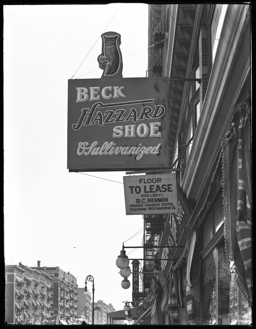 签到1916年7月在纽约市的Beck Hazzard Shoes 作者 威廉·戴维斯·哈斯勒