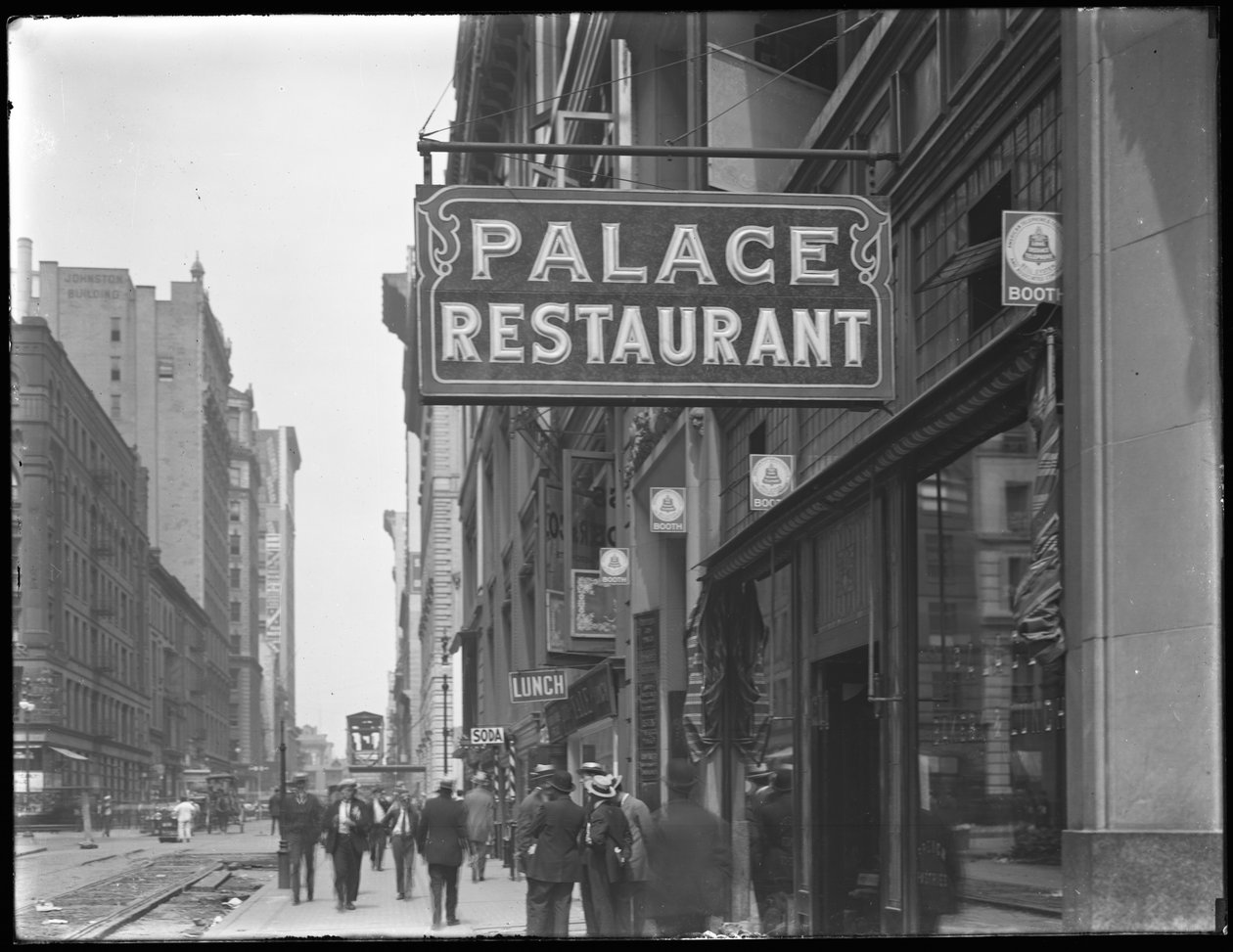 1916年7月29日，纽约市第28街W. Palace餐厅的标志 作者 威廉·戴维斯·哈斯勒