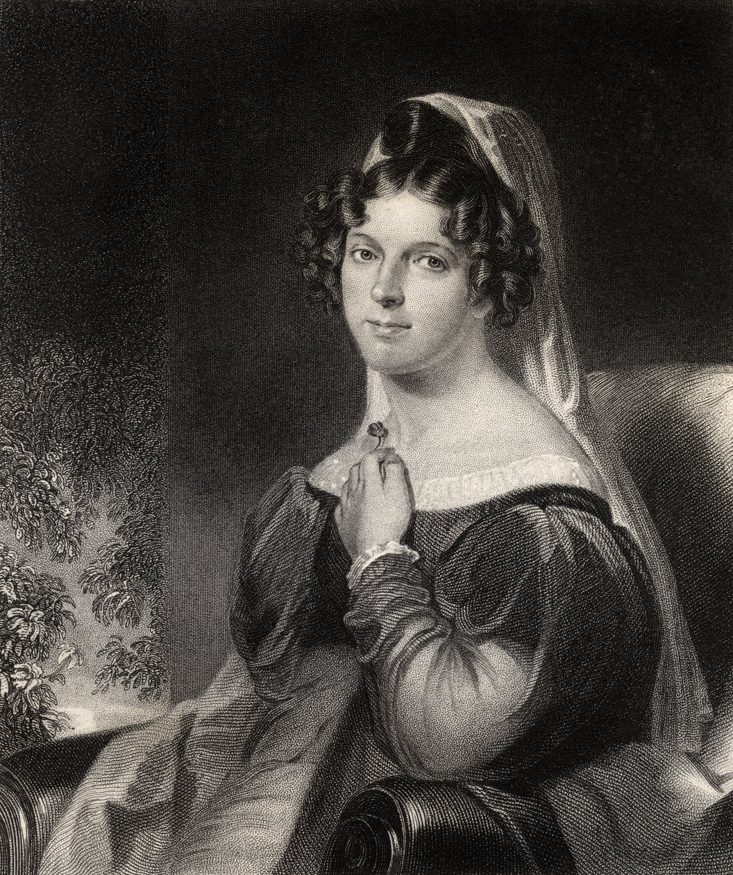 W.Holl雕刻的Felicia Dorothea Hemans，来自&39;The National Portrait Gallery，Volume 1&39;，发表于1820年 作者 威廉·爱德华·韦斯特