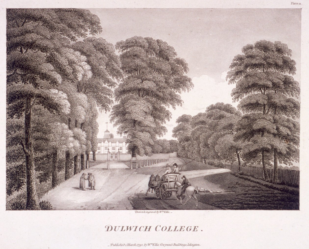 伦敦坎伯韦尔的Dulwich学院，1792年 作者 威廉·埃利斯