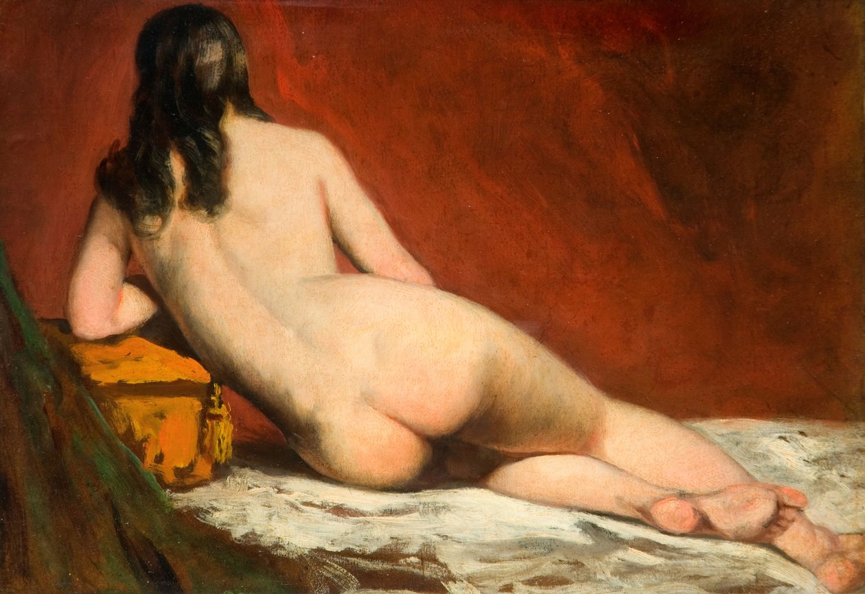 躺着的女人的裸体研究，1849年。 作者 威廉·埃蒂