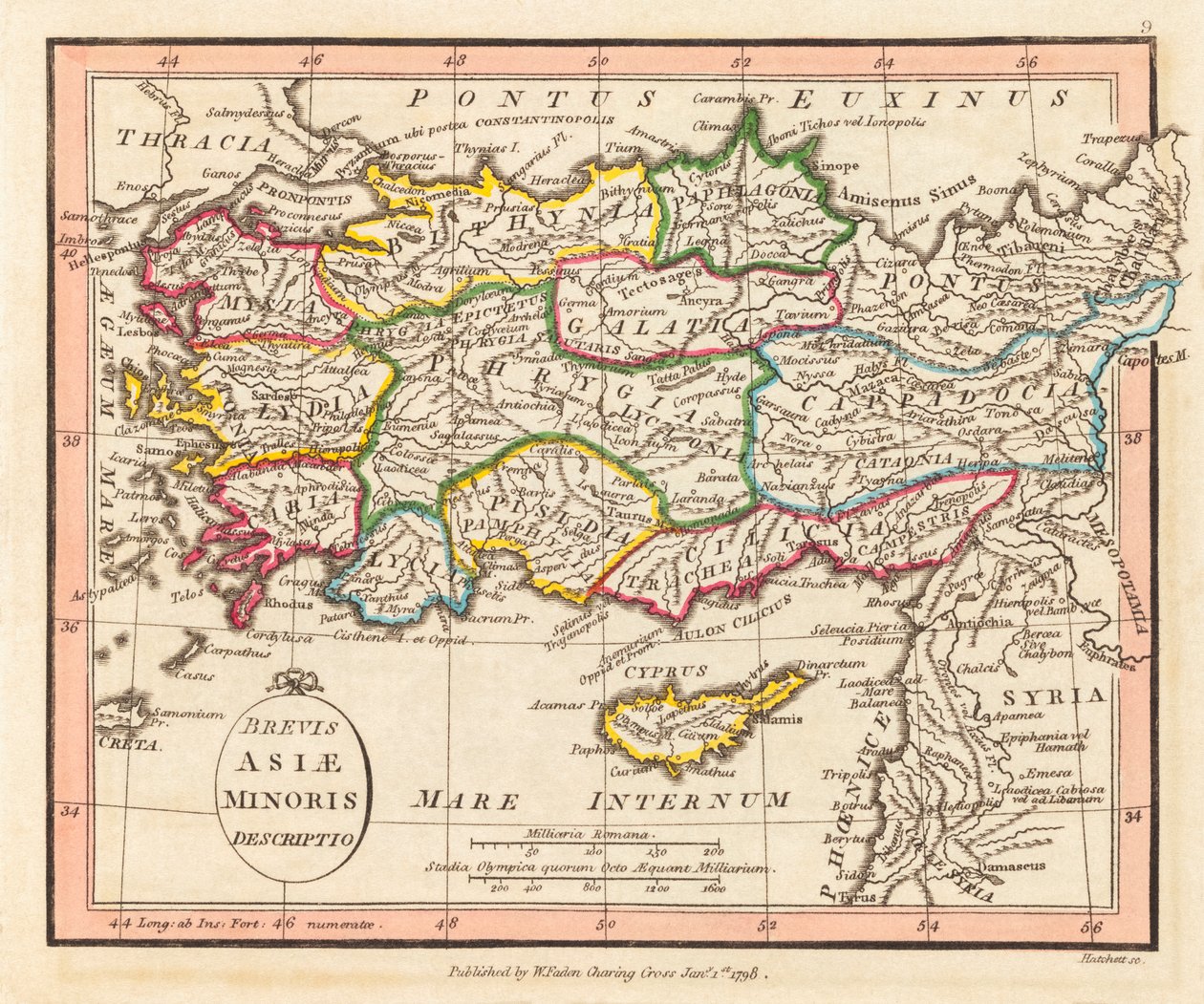 古代小亚细亚。地图 作者 威廉·法登