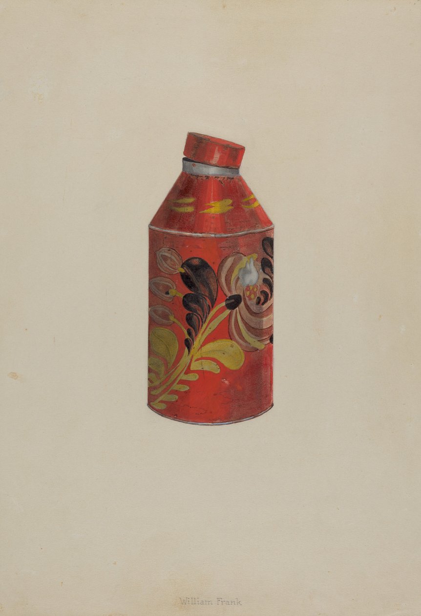 Toleware Tea Caddy，约1938年。 作者 威廉·弗兰克