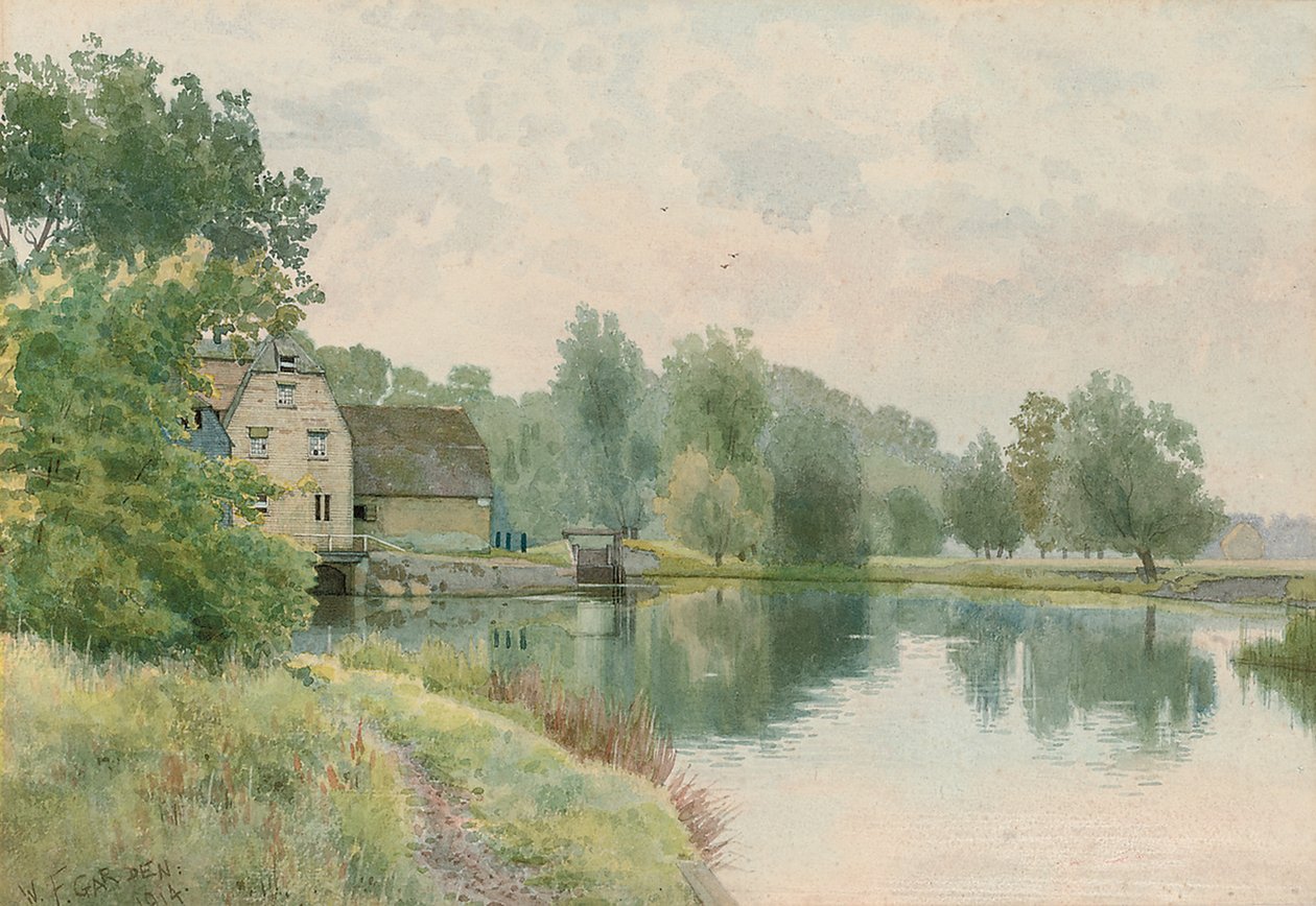 1914年，在Ouse河上的Houghton Mill 作者 威廉·弗雷泽花园
