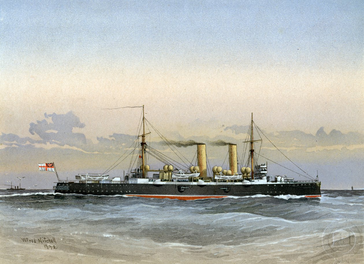HMS布伦海姆，皇家海军1级巡洋舰，1892年 作者 威廉·弗雷德里克·米切尔