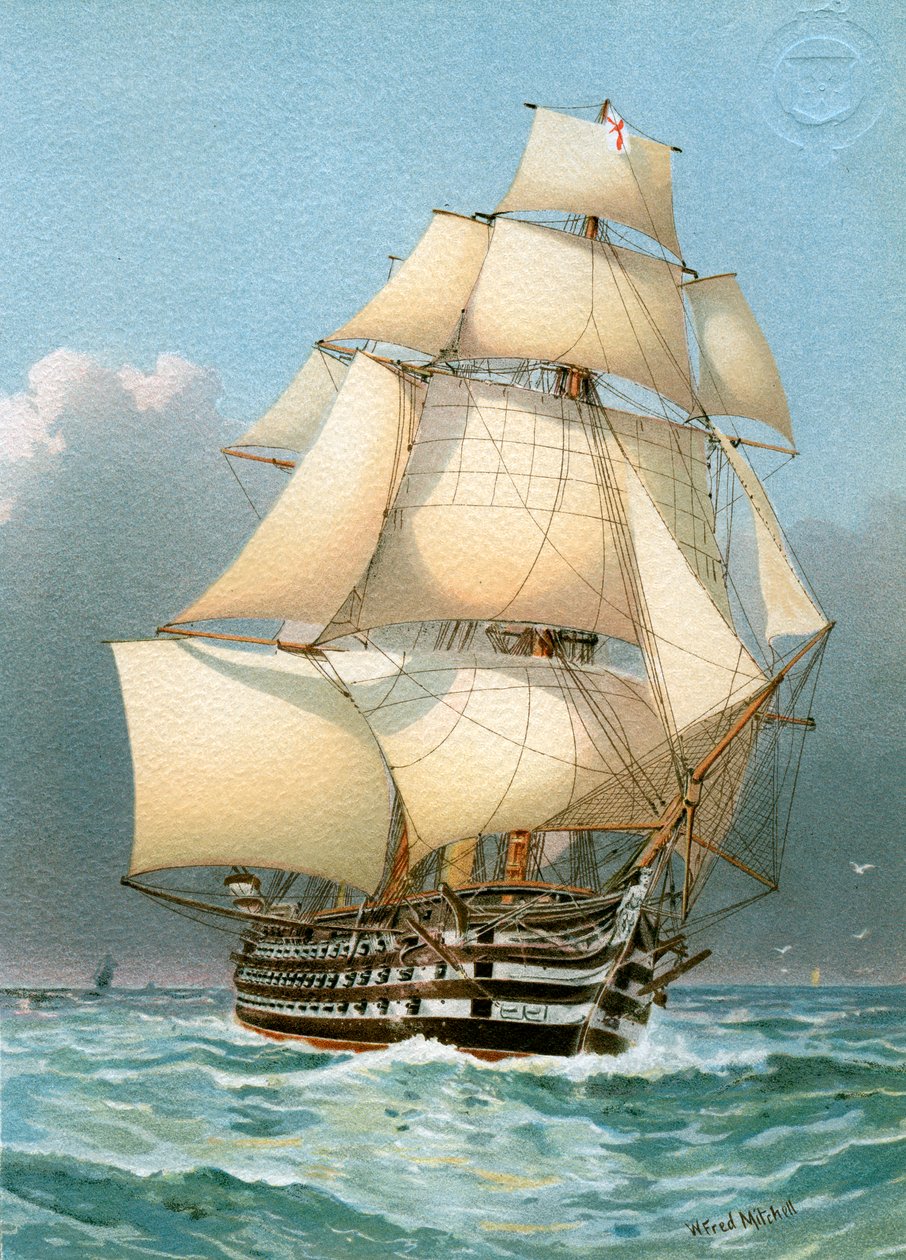 HMS维多利亚皇家海军121炮舰，c1859 c1890-c1893。 作者 威廉·弗雷德里克·米切尔