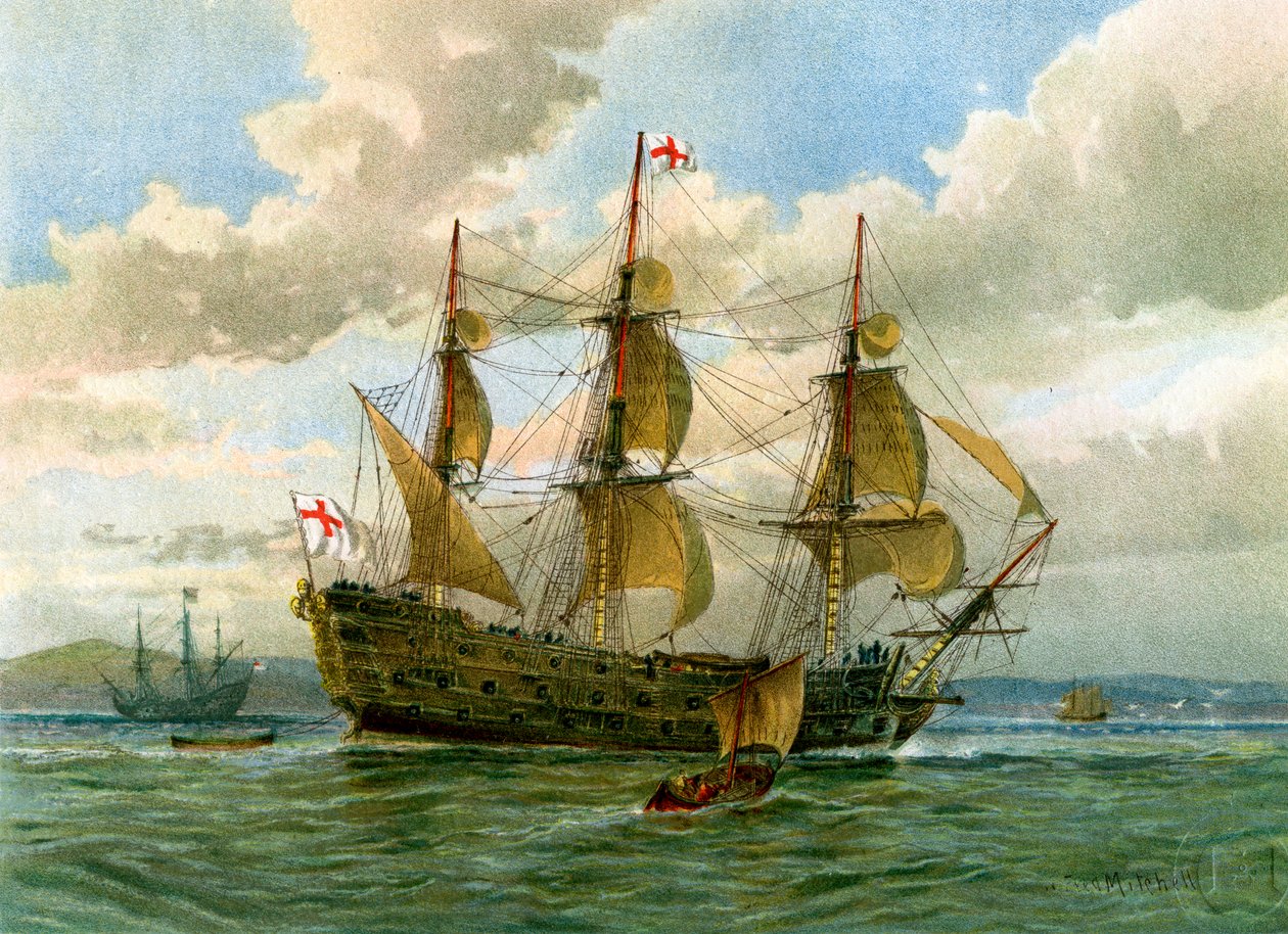 皇家海军战舰c1650 c1890-c1893。 作者 威廉·弗雷德里克·米切尔