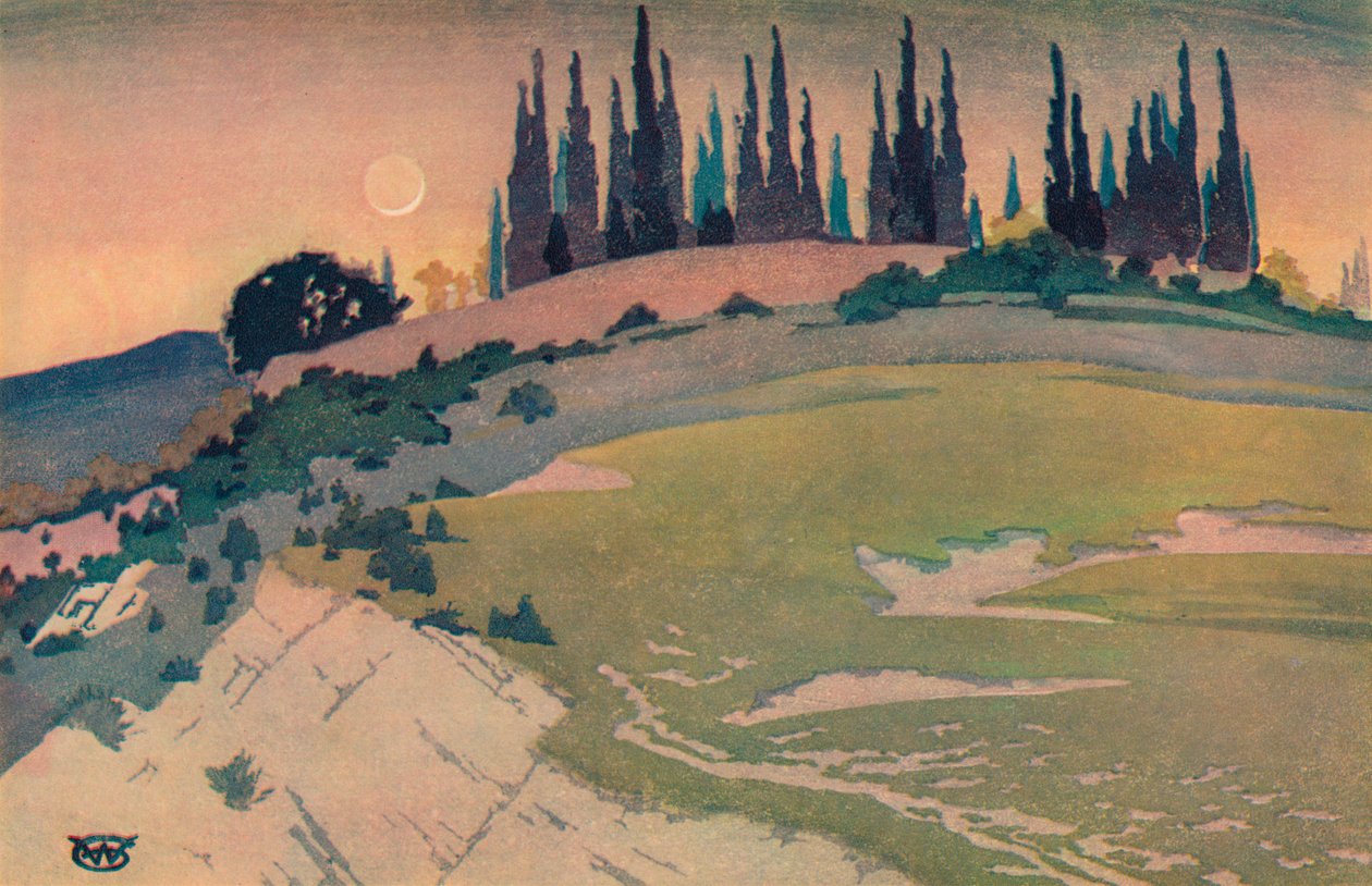 新月的过去，翁布里亚，c1913，1928年 作者 威廉·吉尔斯