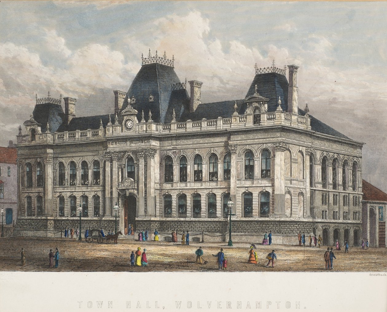 市政厅，伍尔弗汉普顿，c.1871 作者 威廉·格特巴赫