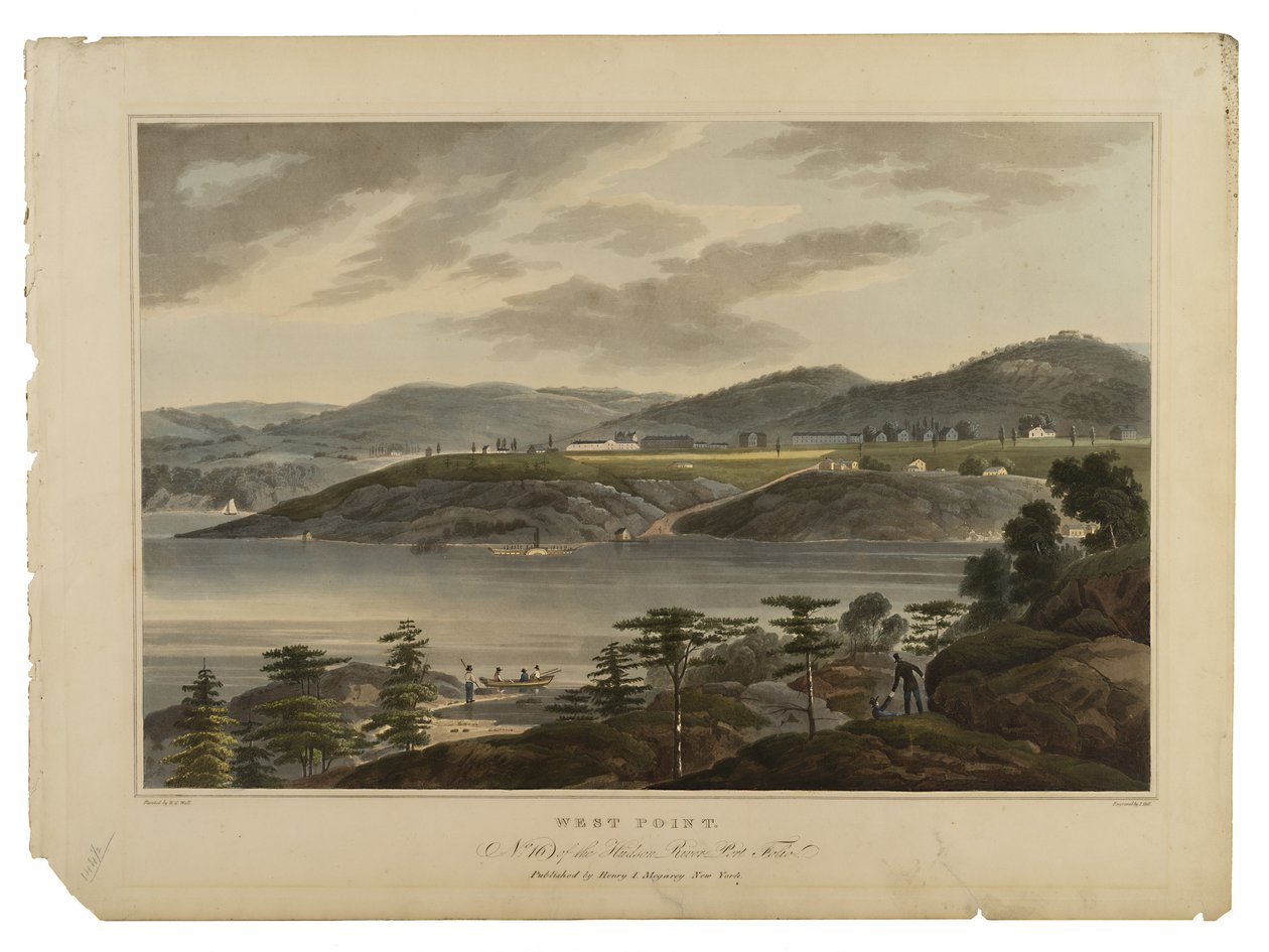 Horthson River Port-Folio的16号西点，由I. Hill雕刻，未注明日期 作者 威廉·盖·沃尔