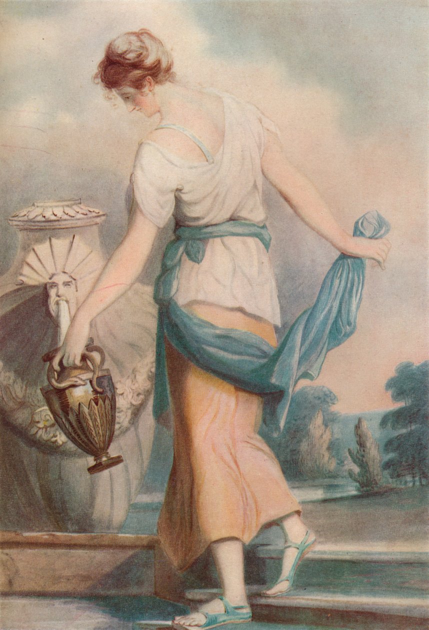 1924年，在喷泉边，c1770-1801 作者 威廉·汉密尔顿