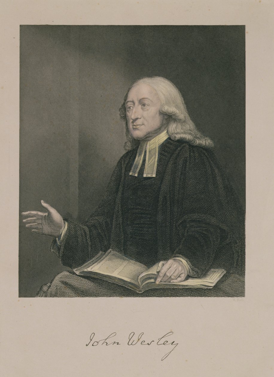 John Wesley（1703-91）的肖像由William Holl（1807-71）酒吧刻。作者：A。Fullarton und Co. 作者 威廉·汉密尔顿