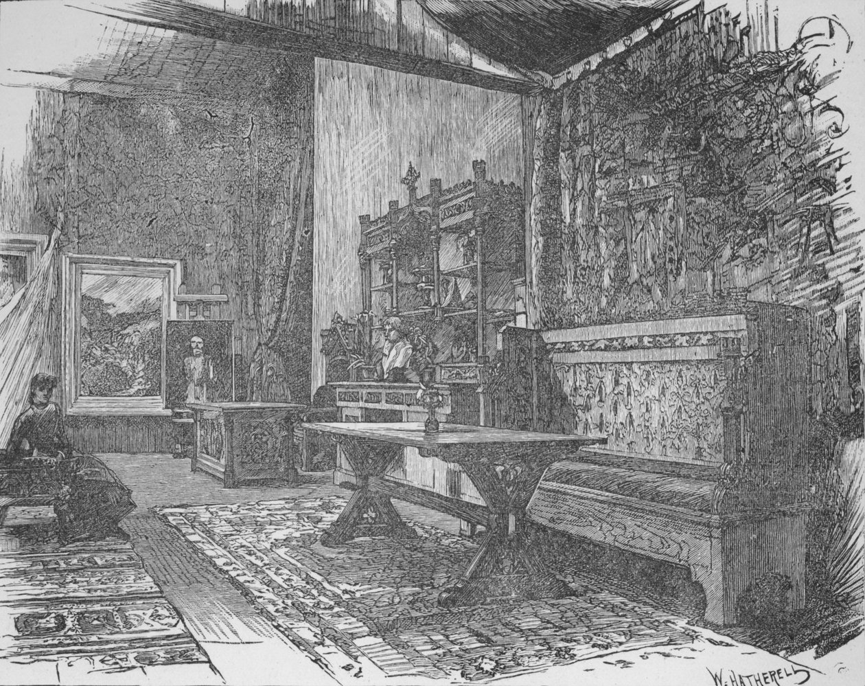起源工作室，1890年 作者 威廉·哈瑟雷尔