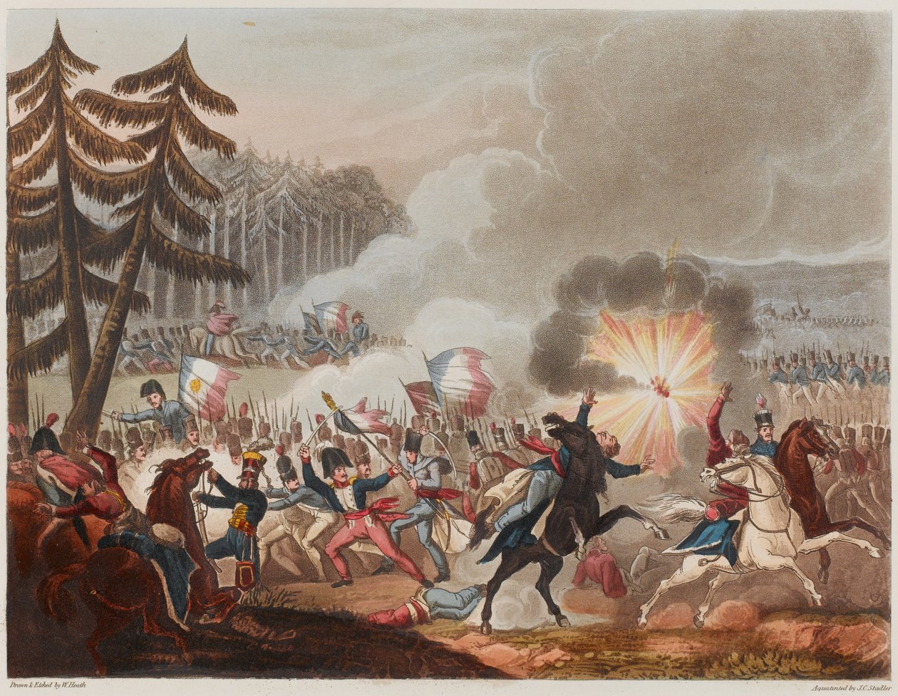 1811年3月5日巴罗萨战役，由JC Stadler刻，1818年出版（aquatint） 作者 威廉·希思