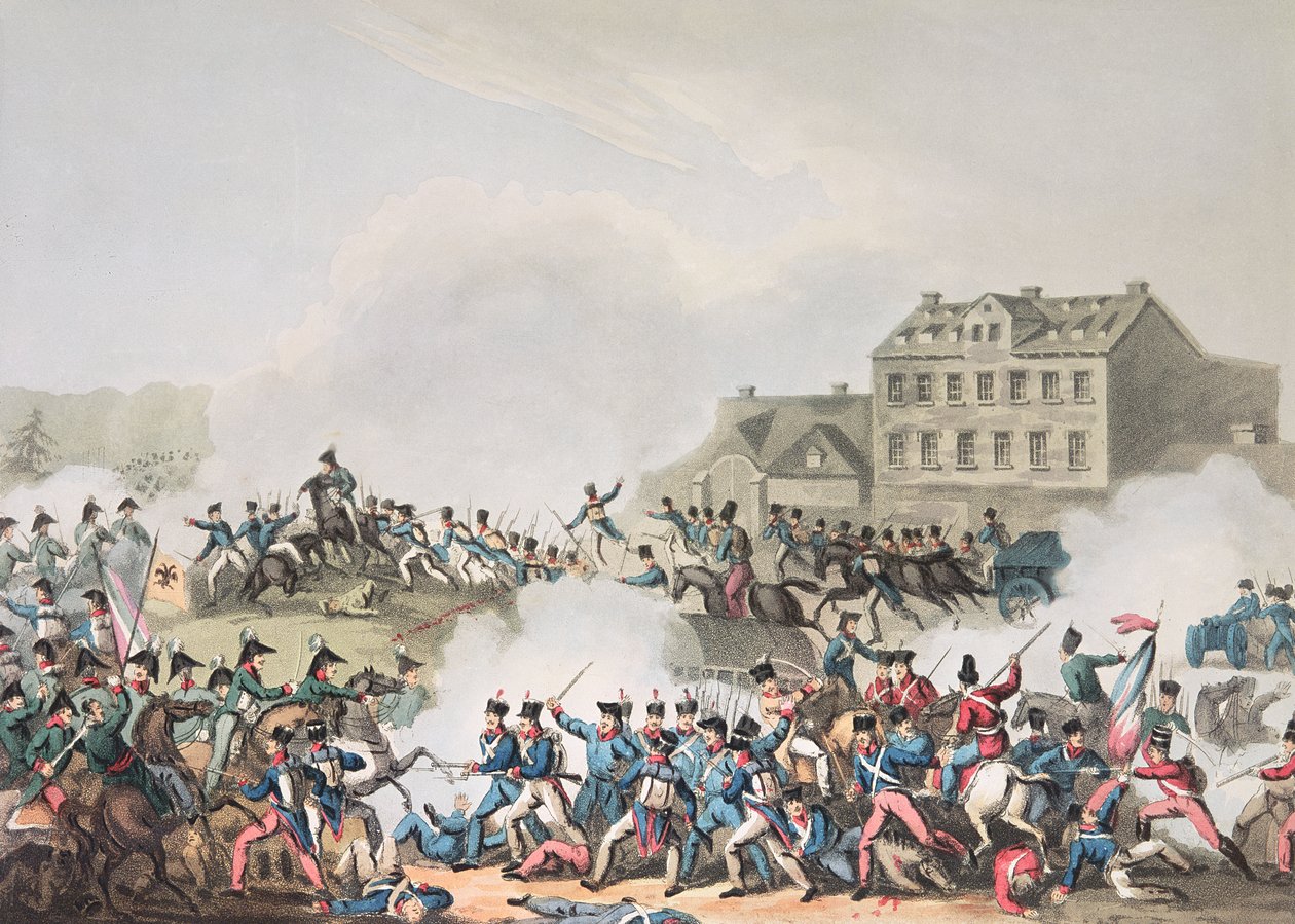 Leipsic之战（莱比锡），1813年10月19日：I. Clarke蚀刻，由M. Dubourg（aquatint）绘制 作者 威廉·希思