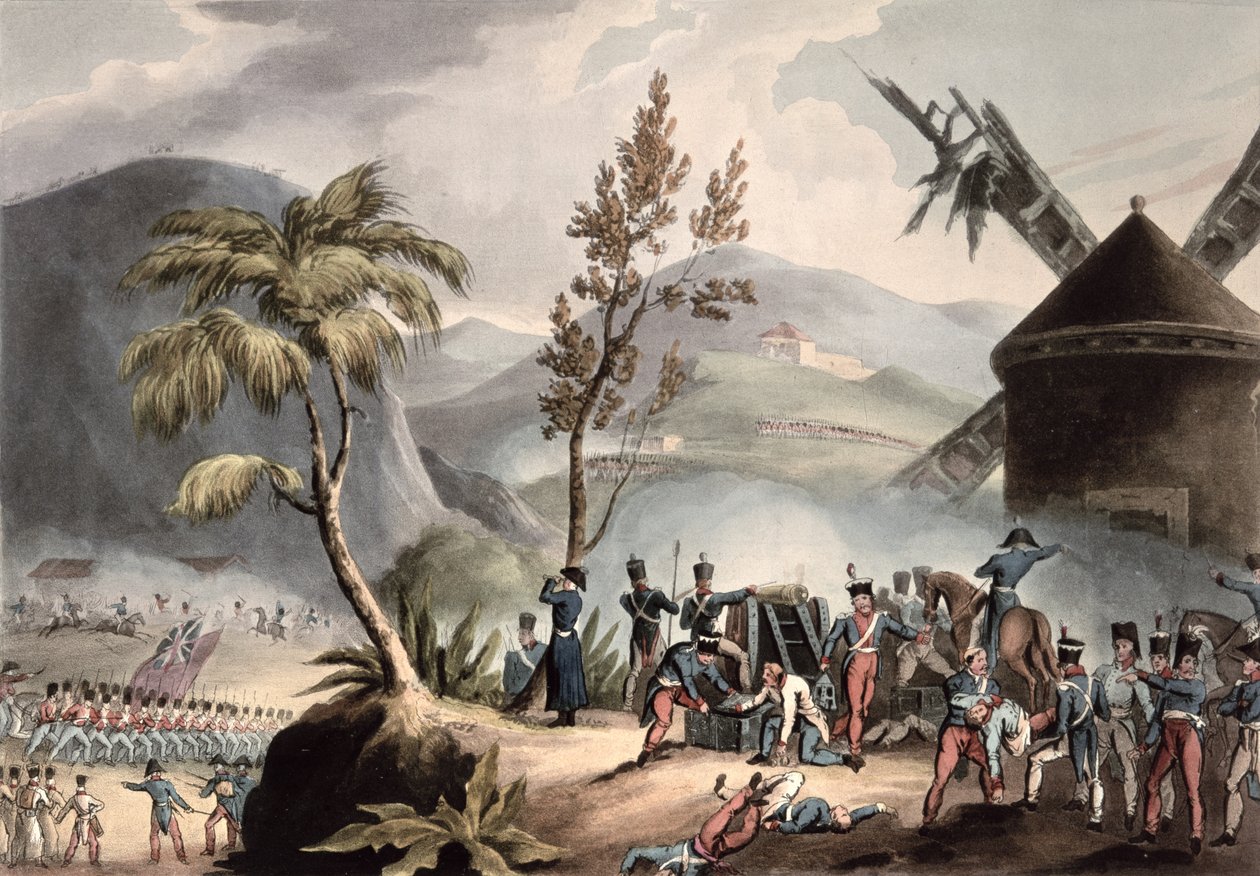 角色之战，1808年8月17日，由Thomas Sutherland（bc1785）（aquatint）雕刻 作者 威廉·希思