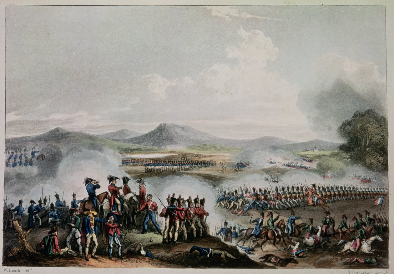 塔拉维拉战役，1809年7月28日，由Thomas Sutherland（bc1785）镌刻 作者 威廉·希思