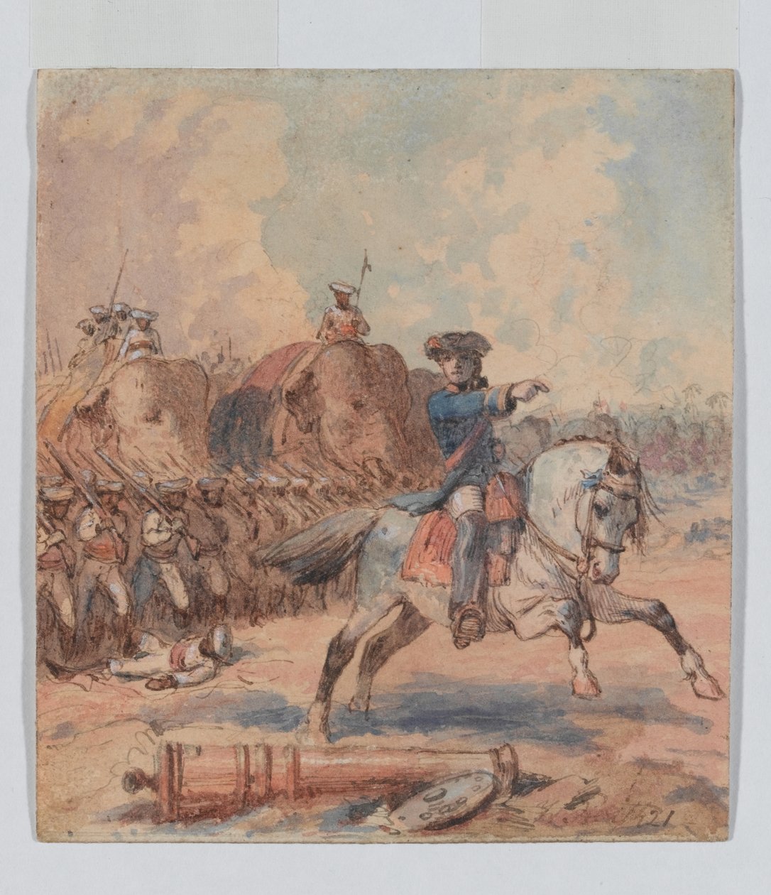 Clive at Plassey (1757), circa 1821 (watercolor and ink) 作者 威廉·希思