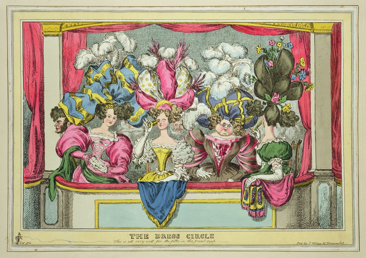 The Dress Circle，由伦敦Thomas McLean出版（彩色蚀刻） 作者 威廉·希思