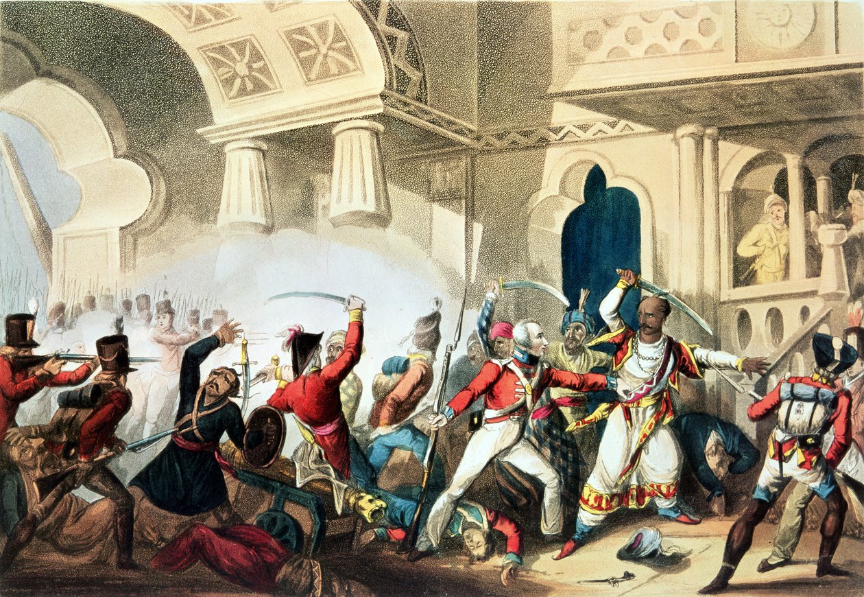 1799年5月4日，Seringapatam的风暴，由Thomas Sutherland（bc1785）刻，1815年 作者 威廉·希思