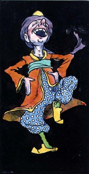 穿着土耳其服装的笑脸人（纸上水彩画） 作者 威廉·希思·罗宾逊