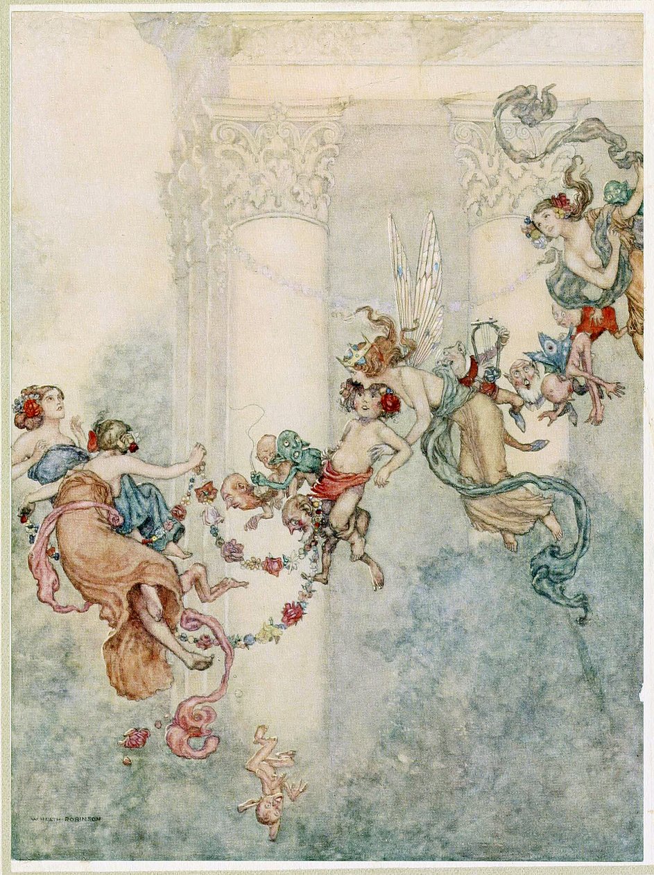 帕克：从仲夏夜之梦（A Midsummer Nights Dream）酒吧来看，她从来没有过这么甜蜜的变化。 1914年 作者 威廉·希思·罗宾逊