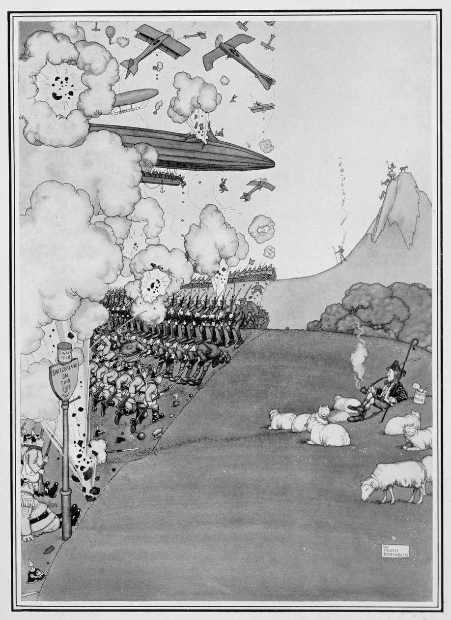 来自瑞士的战争视图，来自1915年的“一些可怕的战争图片” 作者 威廉·希思·罗宾逊