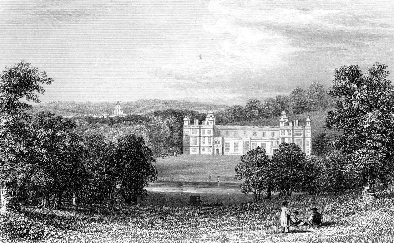 Audley End，Essex，由Henry Adlard雕刻，1832年 作者 威廉·亨利·巴特利特