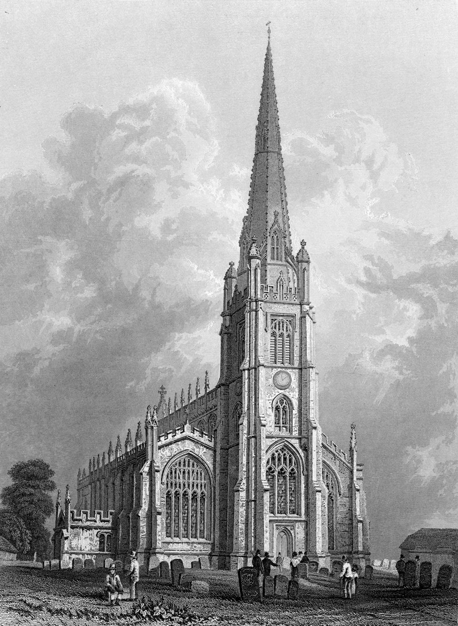 圣母玛利亚教堂，Saffron Walden，由Robert Sands雕刻，1832年 作者 威廉·亨利·巴特利特