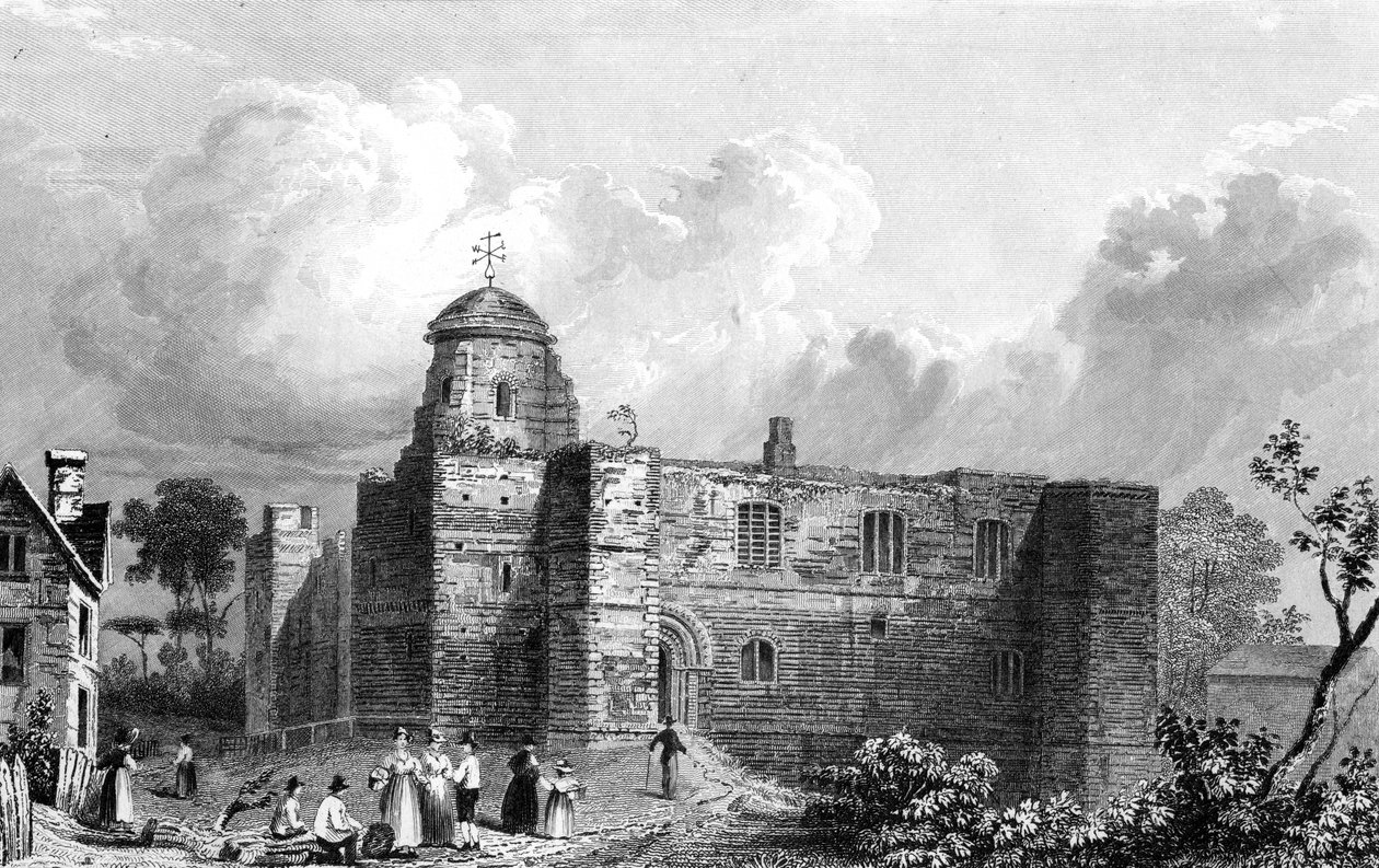 科尔切斯特城堡，埃塞克斯，由John Carr Armytage雕刻，1832年 作者 威廉·亨利·巴特利特