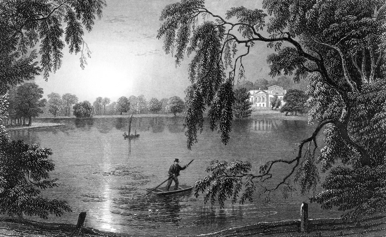 Gosfield Hall，来自Essex的Weathersfield Road，由Charles Mottram雕刻，1833年 作者 威廉·亨利·巴特利特