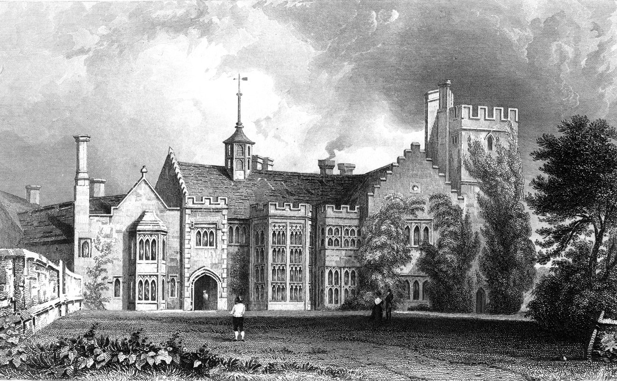Horeham Hall，位于埃塞克斯郡Thaxted附近，由John Carr Armytage雕刻，1831年 作者 威廉·亨利·巴特利特