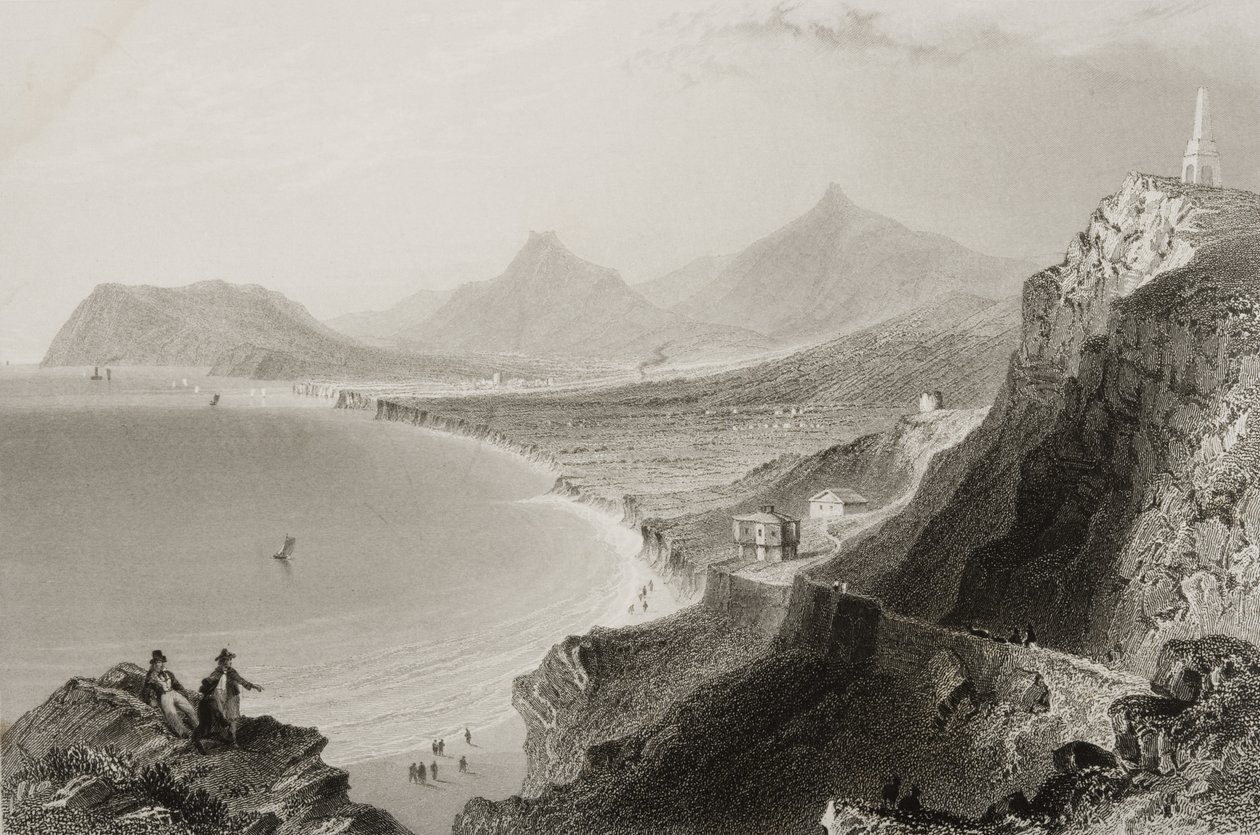爱尔兰都柏林郡的基利尼湾（Killiney Bay），来自1960年代George Virtue的“爱尔兰的风景和古物” 作者 威廉·亨利·巴特利特