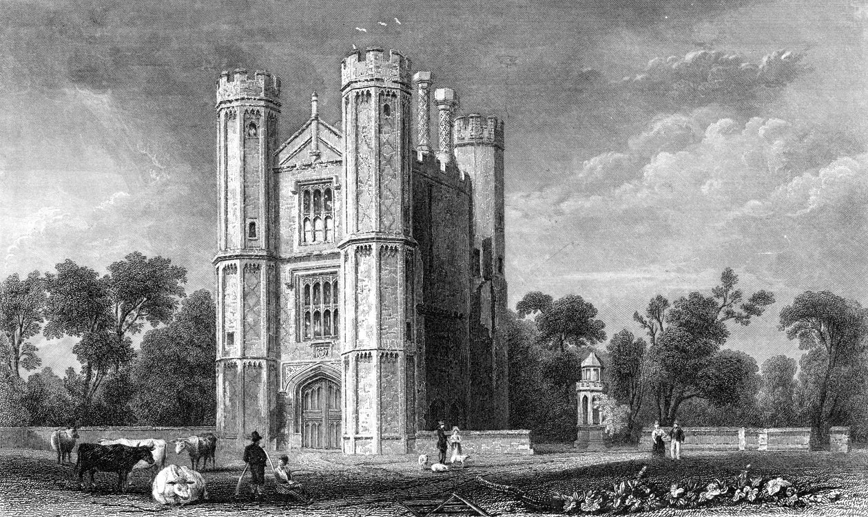 埃尔克斯的Leighs Priory，由E. Young，1832年雕刻 作者 威廉·亨利·巴特利特