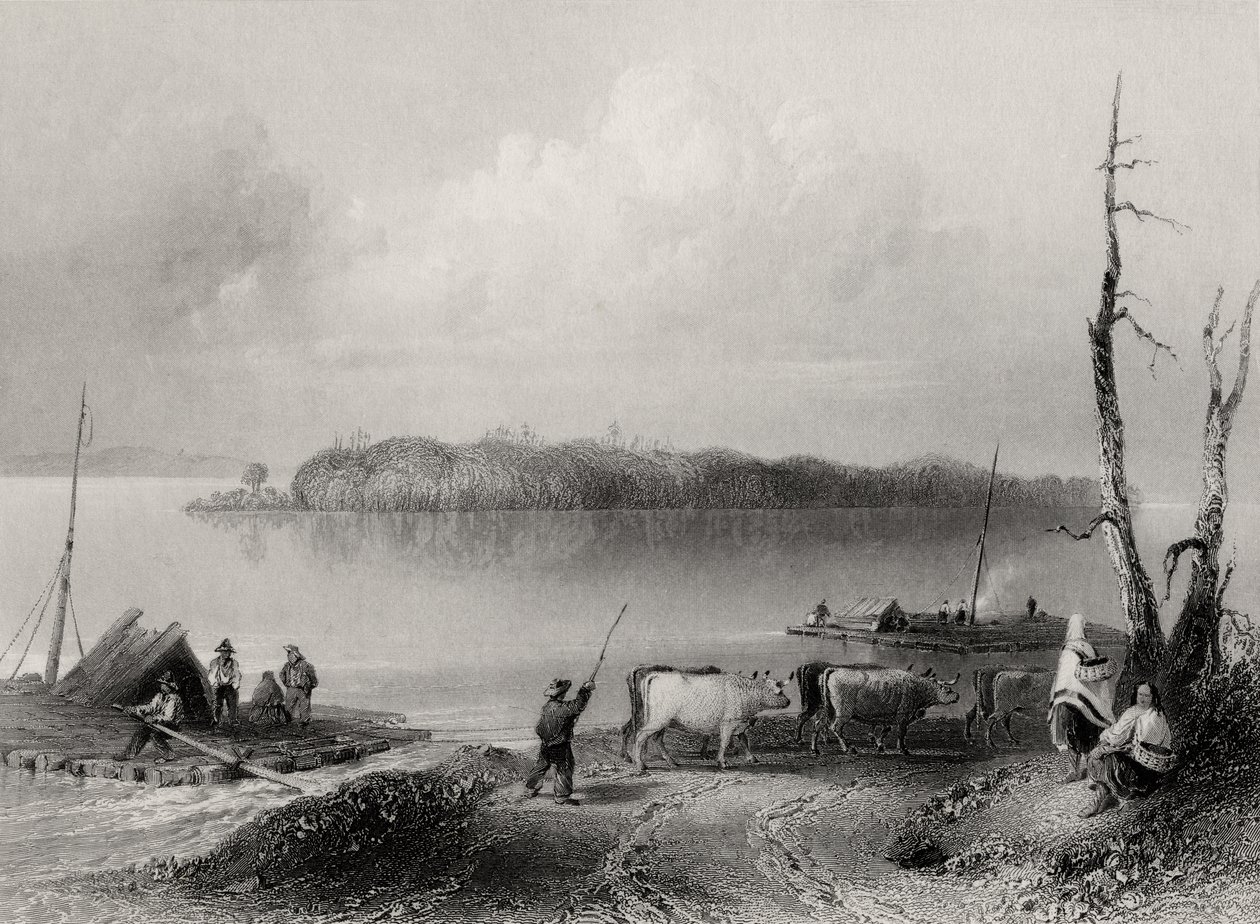 加拿大安大略省尼亚加拉河的海军岛，查尔斯库尔森（1815-89） 作者 威廉·亨利·巴特利特