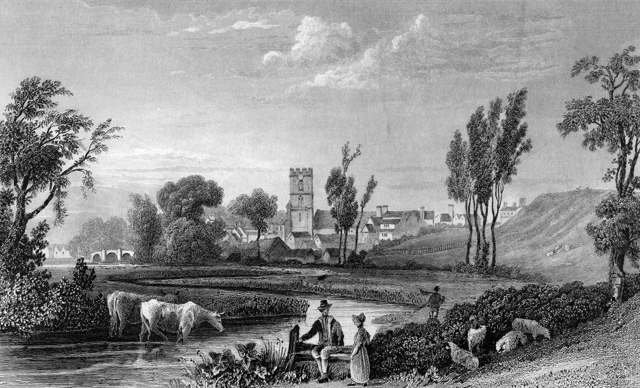 罗马站在奇普山，威瑟姆，艾塞克斯，由William Tombleson雕刻，1832年 作者 威廉·亨利·巴特利特