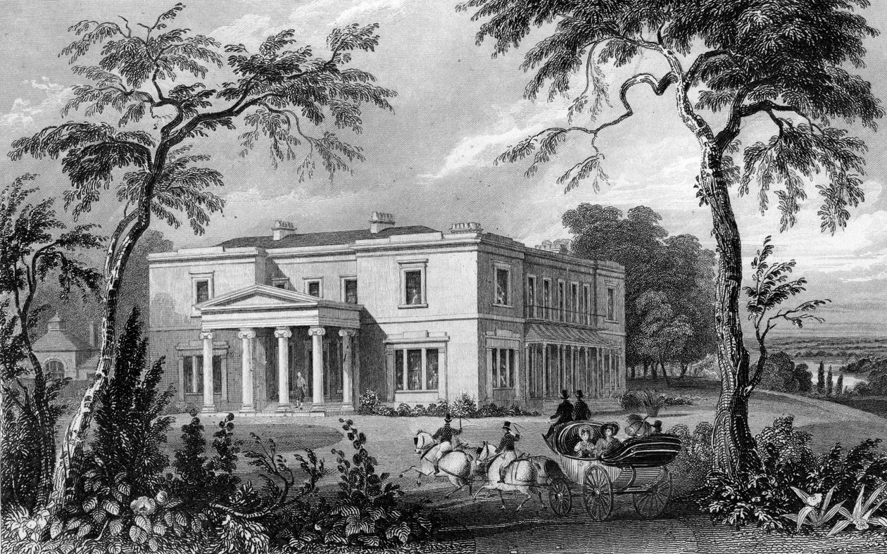 1832年John Carr Armytage雕刻的Stint Hall，靠近Essex的Braintree 作者 威廉·亨利·巴特利特