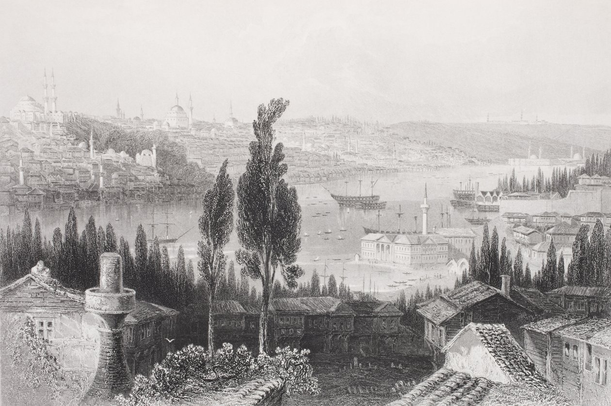 来自土耳其佩拉的阿森纳，来自“历史肖像画廊”，出版于1880年 作者 威廉·亨利·巴特利特