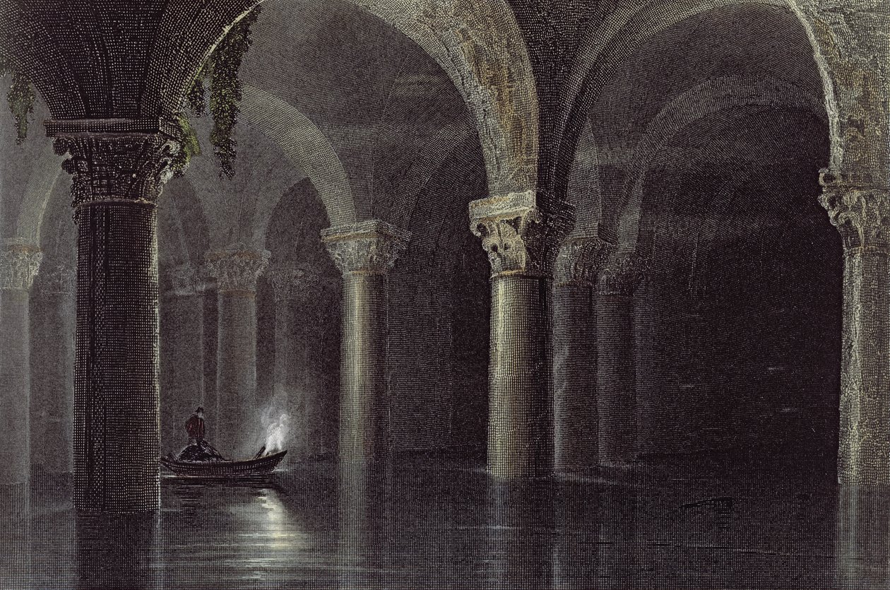 Yere Batan Serai（The Cisterns）伊斯坦布尔，由JT Willmore雕刻，1850年（aquatint） 作者 威廉·亨利·巴特利特