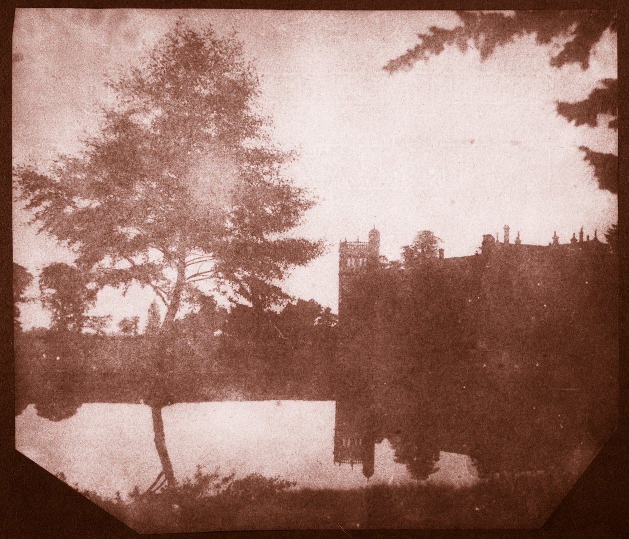 拉科克修道院在反思，c.1840（盐纸打印从calotype负） 作者 威廉·亨利·福克斯·塔尔伯特