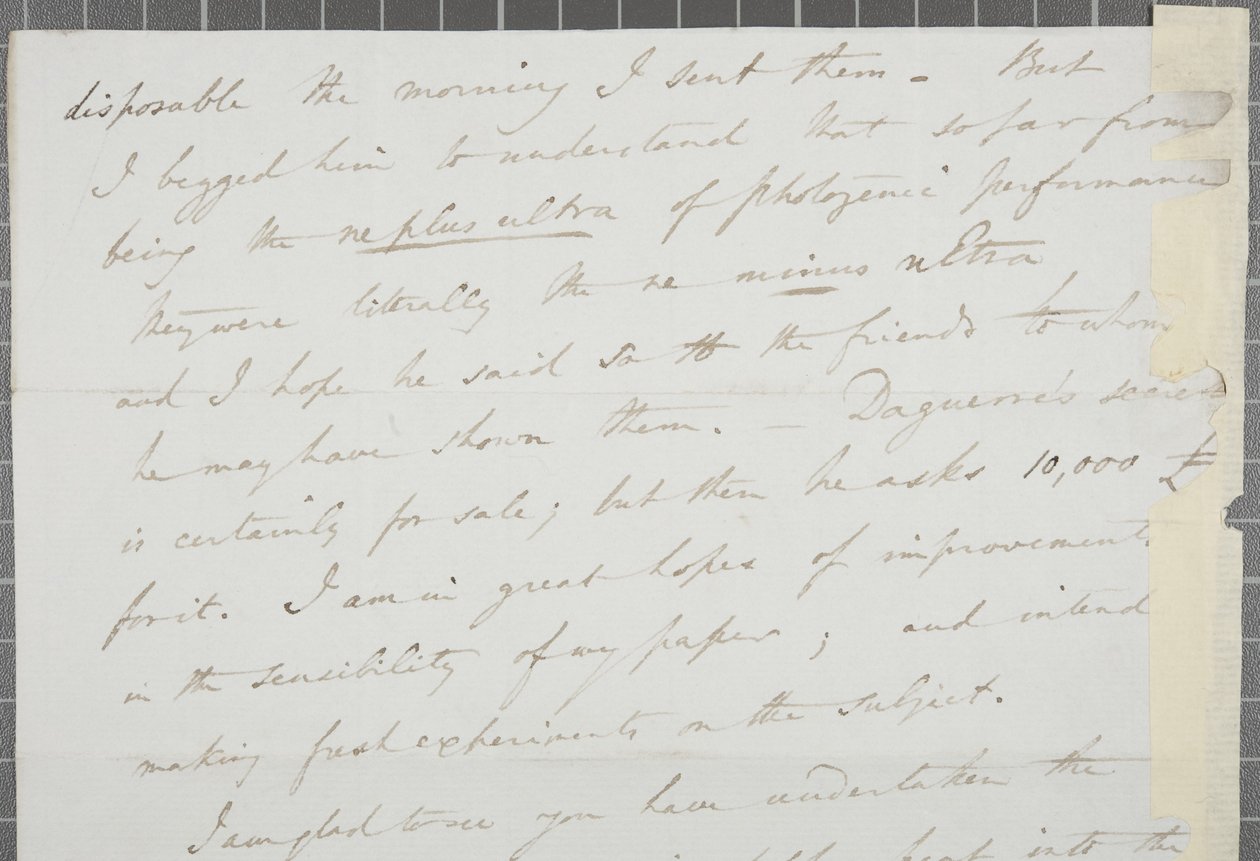 1839年威廉亨利福克斯塔尔博特签署的信给詹姆斯大卫福布斯 作者 威廉·亨利·福克斯·塔尔伯特