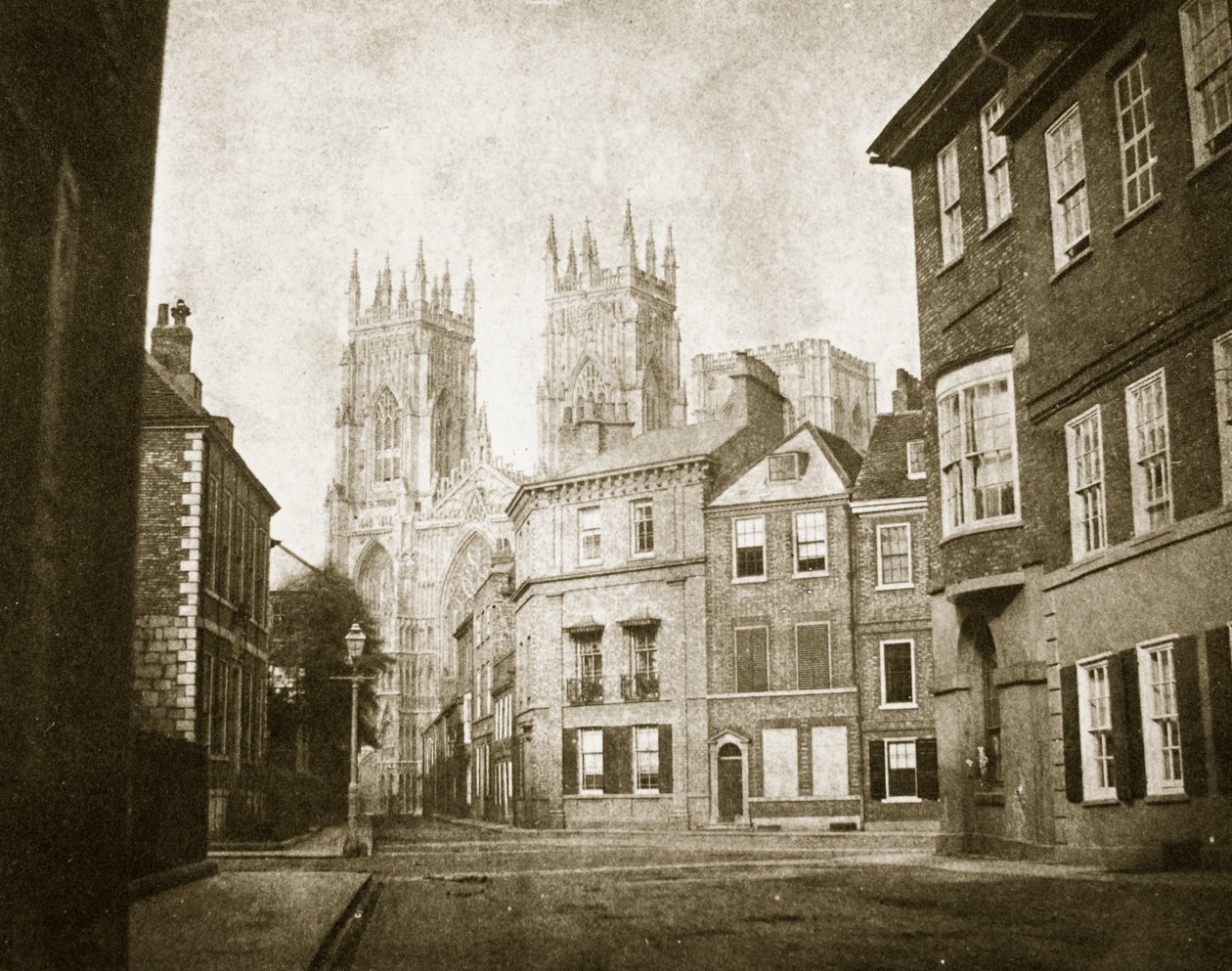 West Front，York Minster，来自Lendall Street，1845 作者 威廉·亨利·福克斯·塔尔伯特