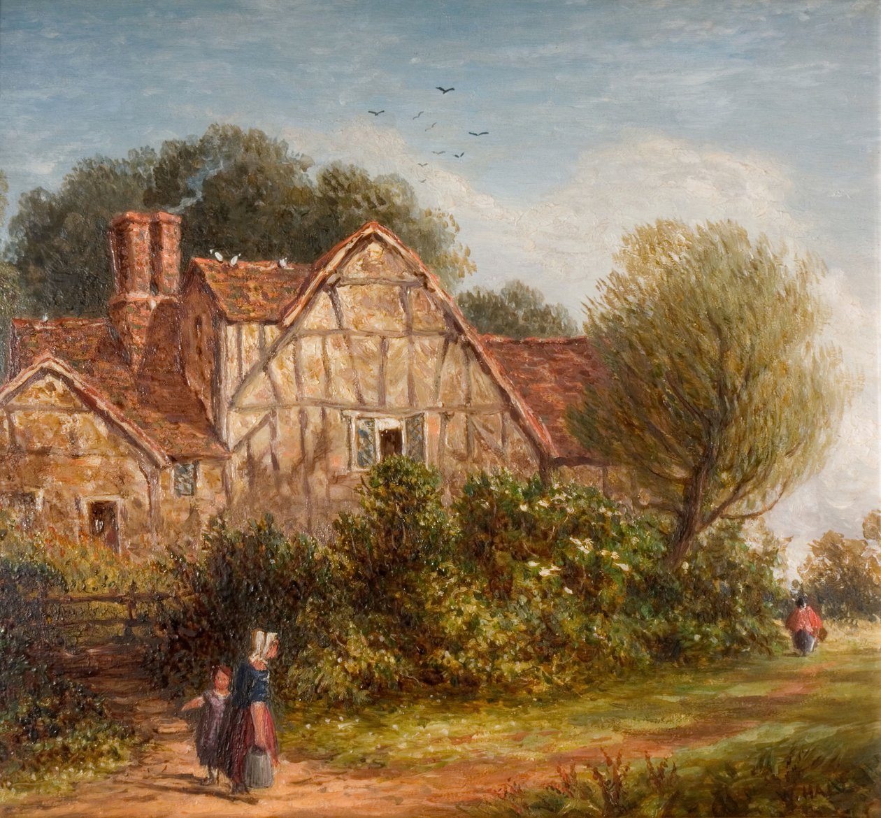 一个英国小屋，1880年。 作者 威廉·亨利·希尔