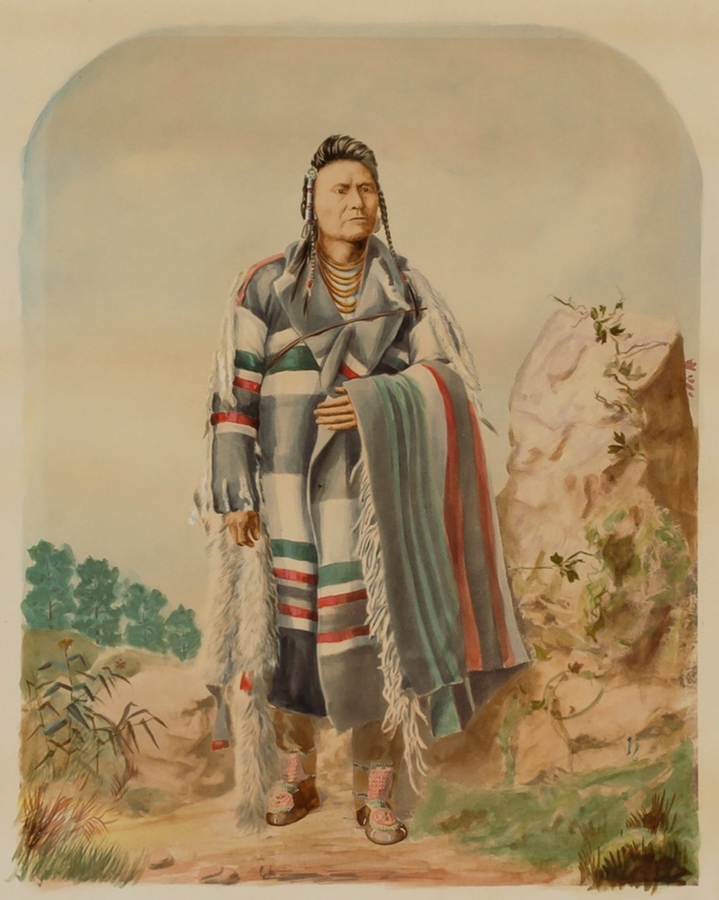 内兹佩尔塞族的约瑟夫酋长，约1880年。 作者 威廉·亨利·福尔摩斯