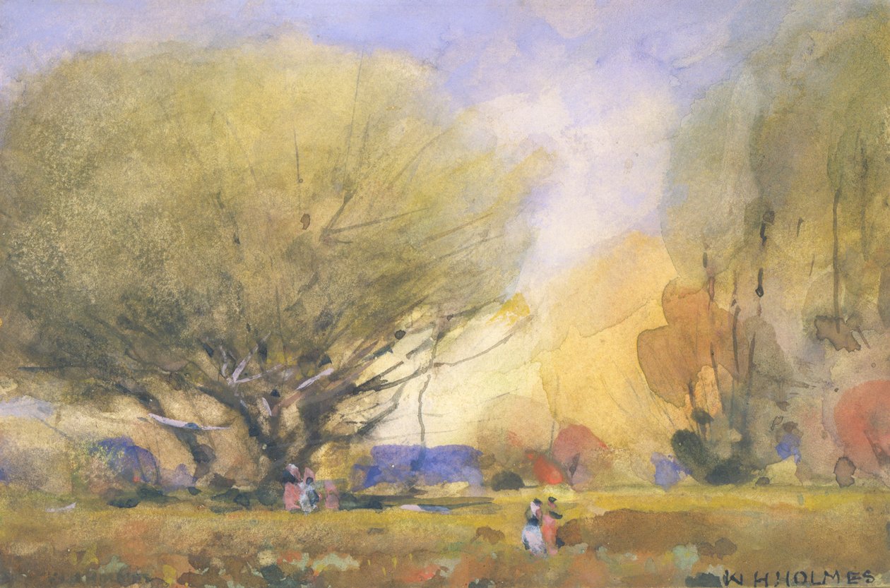 夏天的场景，约1920年。 作者 威廉·亨利·福尔摩斯